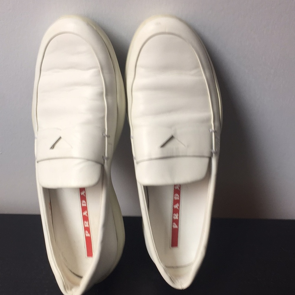 Authentic PRADA lady shoes size 36 colour white. Used